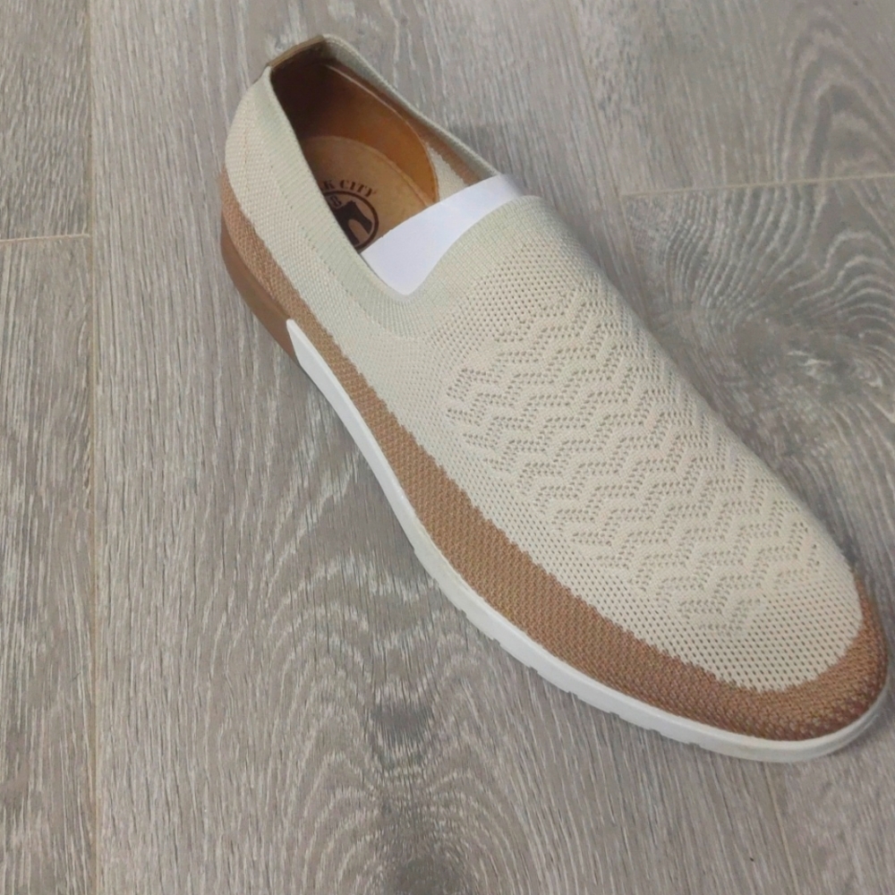 New York City Brooklyn Cream & Tan Loafers